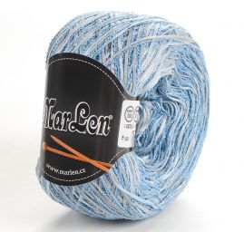 Bavlna směs pletací příze MarLen melír modrá