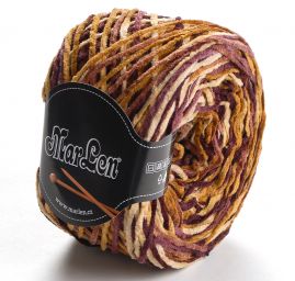 Žinylková příze MarLen bavlna směs vínová/hnědá