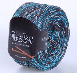 Bavlněná stužková příze MarLen hnědomodrý melír