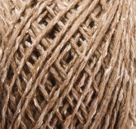 Vlněná pletací příze MarLen nestejné síly hnědá/smětanová