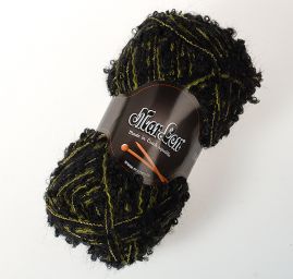 Vlněná pletací příze MarLen buklé černozelená