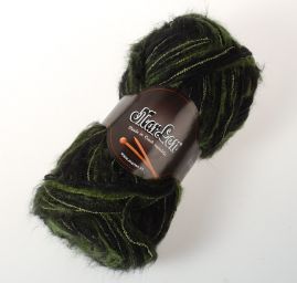 Vlněná pletací příze MarLen zelenočerný melír