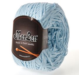 Bavlněná pletací příze MarLen stužková světle modrá