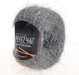 Efektní přípletová příze MarLen stříbrný dlouhý vlas