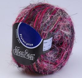 Efektní ruční příze Marlen dlouhý vlas vínový melír