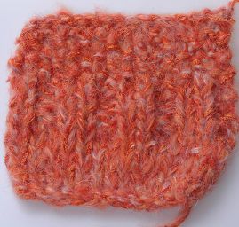 Směsová vlněná pletací příze oranžový melír