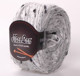 Směsová pletací příze Marlen bílošedý melír
