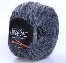 Vlněná směsová příze šedočerný melír