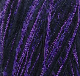 Směsová vlněná pletací příze černofialový melír