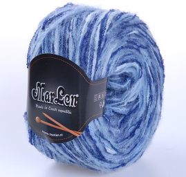 Vlněná pletací směs MarLen modrý melír
