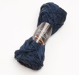 Bavlněná stužková pletací příze modrý melír