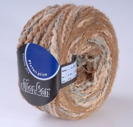 Efektní vlněná příze Marlen "vlnka" hnědý melír
