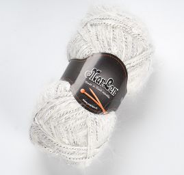 Vlněná pletací příze MarLen s nopky bílošedý melír