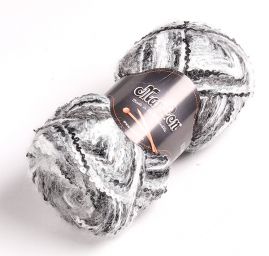 Směsová vlněná příze MarLen bukle černobílá