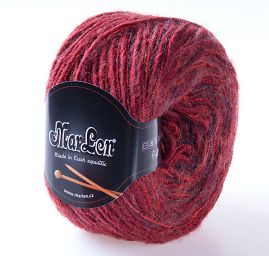 Vlněná příze MarLen vínový melír