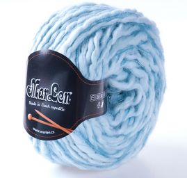 Vlněná pletací příze MarLen vlnka sv. modrý melír