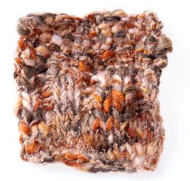 Vlněná pletací příze MarLen nestejné síly hnědý melír