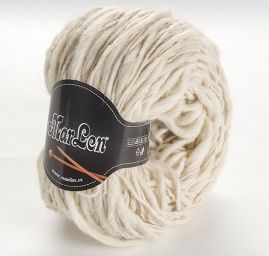 Pletací příze MarLen nestejné síly lomená bílá