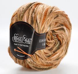 Vlněná pletací příze MarLen nestejné síly hnědý melír 