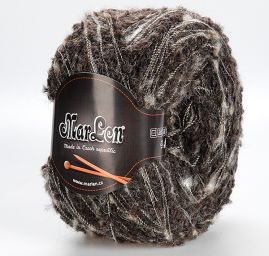 Vlněná směsová příze nopky buklé hnědošedý melír tmavý