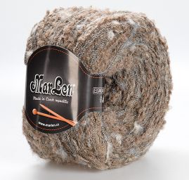 Vlněná směsová příze nopky buklé šedohnědá světlá