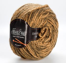 Vlněná pletací příze MarLen olivověhnědý melír