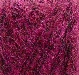 Pletací mohérová příze s leskem fialovočerná