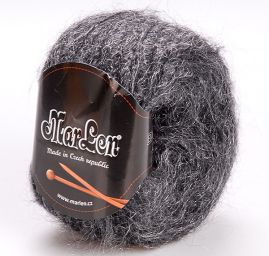 Pletací mohérová příze s leskem šedočerná