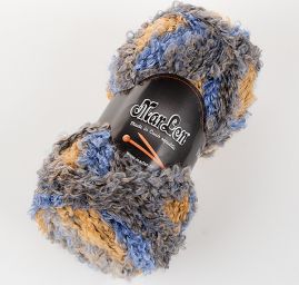 Vlna buklé samovzorovací příze MarLen hnědomodrá