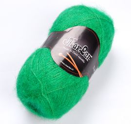 Pletací mohérová tenká příze ostře zelená