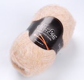 Pletací mohérová příze pískově béžový melír