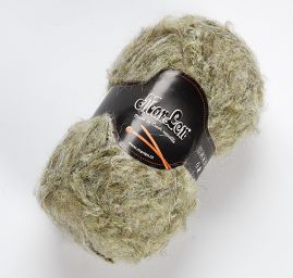 Mohérová pletací příze MarLen hustší delší vlas zelený 1 kg