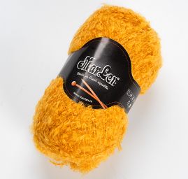 Mohérová pletací příze MarLen se součky oranžová