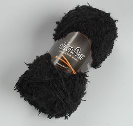 Vlněná pletací příze MarLen se střapečky černá