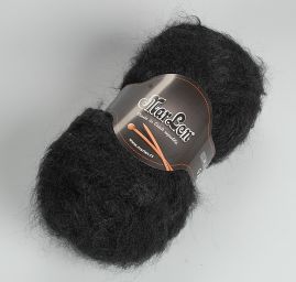 Pletací mohérová silnější příze černá