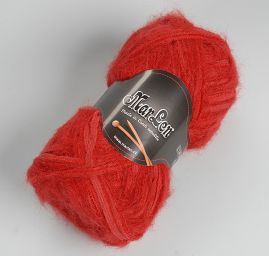 Vlněná pletací příze MarLen červený melír