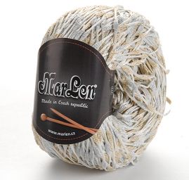 Efektní přípletová pletací příze stříbrná/zlatá MarLen