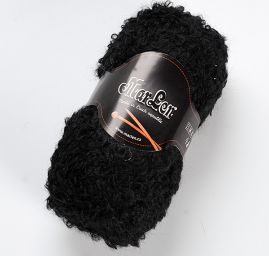 Mohérová pletací příze MarLen se součky černá