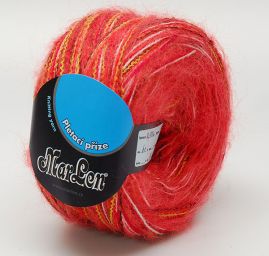 Moherová pletací příze Marlen červený melír