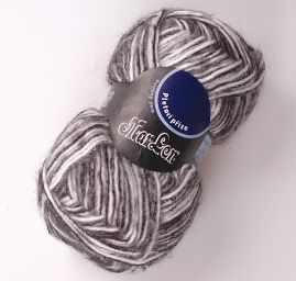 Vlněná pletací příze Marlen černobílý melír