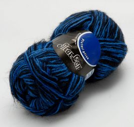 Vlněná pletací příze Marlen modročerný melír
