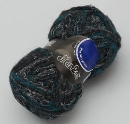 Vlna moher směsová příze Marlen černá/šedá/tyrkys