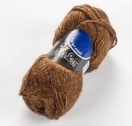  Vlněná pletací příze MarLen nestejné síly hnědá 