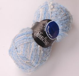 Směsová vlněná pletací příze modrobílý melír