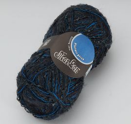 Efektní pletací příze Marlen černotyrkysový melír