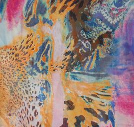 Hedvábný mušelín - mix barev starorůžová