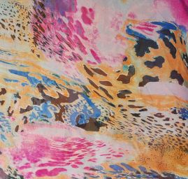 Hedvábný mušelín - mix barev starorůžová