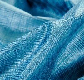 Pružný manšestr lesklý kostky tyrkysově modrý