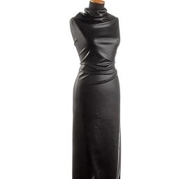 Pletenina s plastickým povrchem černá lesklá