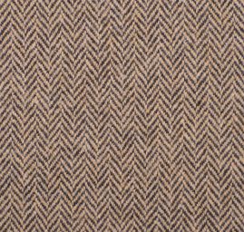 Látka na kabát vzor rybí kost khaki/hnědá